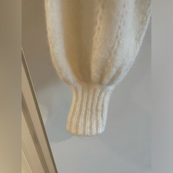 Sézane white sweater w/black ruffle trim, size XS - Picture 4 of 7